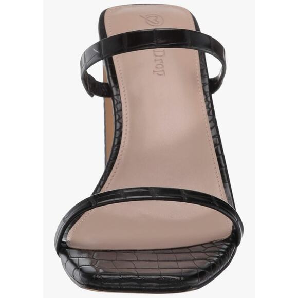 The Drop Women's Avery Square Toe Two Strap High Heeled Sandal, Black, Size 9 - Picture 2 of 7